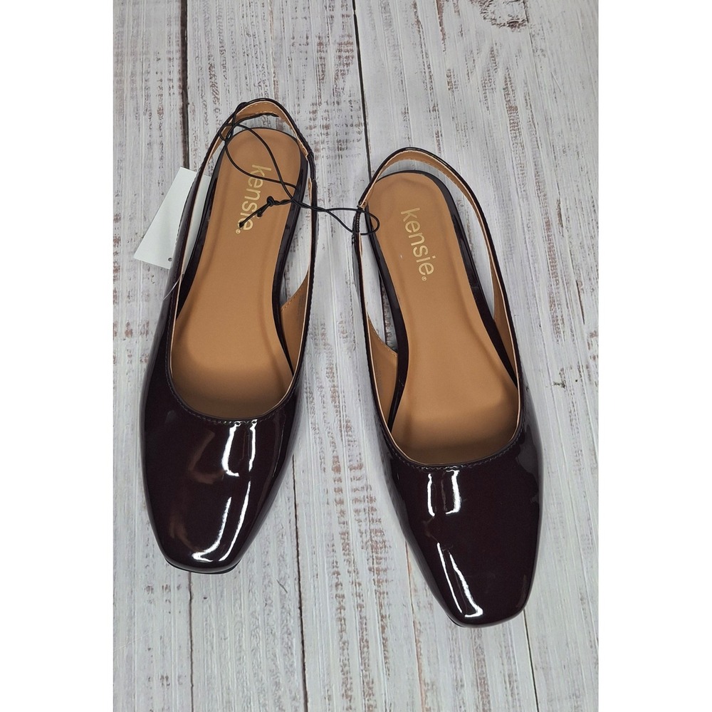 Kensie Felice Red Patent Square Toe Slingback Flats KS252491 US 6